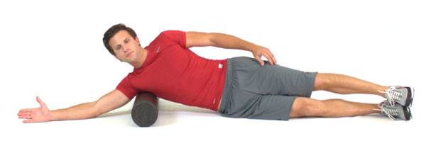 foam rolling the lats